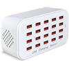 Wilmà Caricatore USB Multiplo 6 o 20 Porte 100W Caricabatterie Stazione di Ricarica in Materiale Ignifugo, Caricatore Rapido per Lampade Wilmà, Apple, Samsung, Laptop (20 Porte)