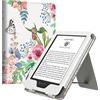 MoKo Custodia per Kindle 6 (11ª gen, 2024/2022), Fiori Fragranti | Compatibile con Kindle 10ª/8ª generazione (2019/2016), custodia ultraleggera in PU, Riattivazione/Sospensione automatica