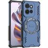 BRAND SET Cover Magnetica per MOTO Edge 50 Neo Compatibile con Mag-Safe, Resistente ai Graffi con Fodera in Microfibra, Silicone Cellulare Custodia per MOTO Edge 50 Neo (Blu marino