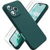 Ikziwreo Cover per Honor 400 Lite 5G,Custodia in Silicone Morbido TPU Liquido,Case Protettiva Gomma Antiurto - Verde Notte