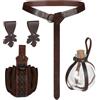 SWAWIS Set di Accessori per Abbigliamento Medievale, Cintura Medievale e Borsa da Cintura 250ml Bottiglia di Pozione e Clip, Accessori per Costumi Vichinghi per Cosplay Halloween Wizard Witch