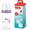 NUK Perfect Match Biberon | 3+ mesi | 260 ml | Biberon anti-coliche | PP | Indicatore di controllo della temperatura | Ippopotamo | Confezione da 1