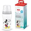 NUK Perfect Match Biberon | 3+ mesi | 260 ml | Biberon anti-coliche | PP | Indicatore di controllo della temperatura | Disney Topolino | Confezione da 1