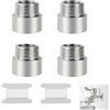 FENGJIAHUI 4 Pezzi Prolunga per Rubinetto da 1/2, Prolunga Doccia Tubo di Estensione del Rubinetto con Filettatura Esterna (Acciaio inossidabile, 1/2 pollici x 15 mm(4PCS))