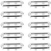 LT Easiyl 10 Pezzi Copriforo Per Lavandino 47,5 x 13 mm Anello Di Troppopieno Ovale Per Lavandino Cucina Bagno Copriforo Per Lavandino Tappo Per Foro Di Troppopieno Argento