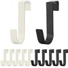 ZSUIQIN 12 Pezzi Appendiabiti da Porte, Gancio per Porta, Gancio Accappatoio, Ganci Appendiabiti per Porta, Senza Forature, per Porte, Armadio, Cassetto, Cucina (Nero, Bianco, Lunghezza: 7 cm)
