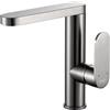 INEX EUROPA Rubinetto per lavabo nero e grigio titanio con 10 anni di garanzia, design ad angolo retto, risparmio idrico, facile installazione