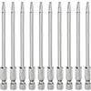 QUARKZMAN 10pz T15 Bit Torx di Sicurezza 1/4 Asta Esagonale 4 Lungo Acciaio S2 aimanté Resistenti alla Manipolazione Punte a Stella per Cacciavite Testa Torx con Foro per Punte Trapano