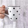 City to Cottage® Tazza da 300ml con Manico Grande | Tazzina da Caffè, Cappuccino, Cioccolata Calda e Tè | Realizzata e Dipinta a Mano in Ceramica | Fantasia a Pois Bianco e Nero | Idea Regalo