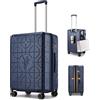 Sea choice Valigia Bagaglio a Mano Espandibile in 100% PC Ultra Leggera Valigia Trolley con Porta Bicchieri 4 Ruote Doppie Girevoli e Lucchetto TSA