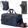 GARPROVM Borsa da viaggio, 4 in 1, trasformabile, con scomparto per scarpe, rimovibile, pieghevole, impermeabile, per il weekend, colore blu navy