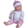 JC Toys Bambola La Baby 51 cm con corpo morbido e lavabile, biberon magico e lecca-lecca, rosa e bianco, motivo floreale, progettata in Spagna, 2 anni