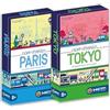 HCM Kinzel Bundle Next Station Tokyo e Paris - Set di 2 giochi da tavolo, Flip and Write, telone con abilità e strategia, per 1-4 giocatori, a partire da 8 anni