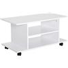 HOMCOM Mobile porta TV in Legno con Ruote Color Bianco 80x40x40cm