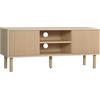 HOMCOM Mobile Porta TV fino a 50" con Vani Aperti e Armadietti con Anta Scorrevole, 115x40x49cm|Aosom