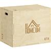 HOMCOM Plyo Box in Legno a 3 Altezze, Jumping Box Pliometrico Capacità 120kg, 61x51x76cm|Aosom