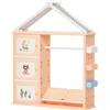 HOMCOM Armadio Cameretta, Mobile Portagiochi con Contenitori e Appendiabiti in PE Arancione, 128x34x155cm|Aosom