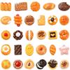KitBeads 100 cabochon in resina per alimenti, 4 stili, pane, biscotti, dessert, cabochon con retro piatto, per la creazione di gioielli, penne e decorazioni