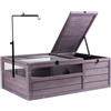 VEVOR Casa per Tartarughe, Habitat per Tartarughe per Interni Esterni, Recinto per Tartarughe in Legno con Supporto Lampada Regolabile, Gabbia per Rettili, Piccoli Animali, 96,5x61x33 cm
