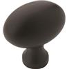 Amerock Pomello per armadietto, nero opaco, lunghezza 35 mm, in vinile, confezione da 10, pomello per cassetti, hardware per armadietti