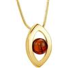 Copal Collana Da Donna Con Pendente In Ambra E Argento 925 Placcato Oro