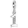 MiniJewelry Charm con numeri fortunati per bracciali, collane, ciondoli compatibili con braccialetti Pandora Moments 0, 1, 2, 3, 4, 5, 6, 7, 8, Rame Zirconia cubica, Zirconia cubica