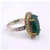 4.85 GM 925 Argento Sterling Sintetico Smeraldo & C.Z Taglio Pietra Bicolore US