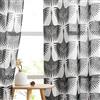KGORGE Tende trasparenti con motivo geometrico - Tende in lino naturale, con filtro per la luce, lavabili, ariose, per camera da letto, camera dei bambini, casale, nero, 127 x 160 cm, 2 pezzi
