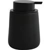 MSV - Dispenser di Sapone in Ceramica MAONIE - Nero Opaco - Design Elegante e Moderno - per Bagno e Cucina - Ricaricabile e Pratico - Ideale per l'uso Quotidiano