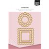 Vaessen Creative Fustelle da Taglio e Goffratura - Cerchi & Quadrati Ondulati - 6 Pezzi da 2,6 a 5,5 cm - per il Fai Da Te, Lavori di Carta - con Mini Macchine da Taglio e Embossing