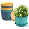 Etvski Vasi grandi da 17,8 cm, confezione da 6 vasi da fiori, fioriere per piante da interno, fioriere con foro di drenaggio e sottovaso