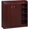 Easycomfort Armadio Scarpiera Moderno e Salvaspazio in Legno per 12 Paia con 4 Ripiani Aperti, 83x30x90 cm, color Caffè