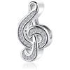 SBI Jewelry Ciondolo a forma di chiave di violino per braccialetto, a forma di nota musicale, da donna, per compleanno, anniversario, compatibile con braccialetti Pandora