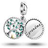 LSxAB Ciondolo Albero della Vita per Mamma Figlia Nonna Zia Membri della Famiglia Regalo Compatibile con Braccialetti Collane Pandora, Rame, Nessuna pietra preziosa