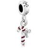 FGT Ciondolo natalizio per bracciali, collana, vacanze, inverno, compatibile con braccialetti Pandora, idea regalo per amicizia, donne, figlia, anniversario, Zirconia cubica, Nessuna pietra preziosa