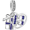 FGT Ciondolo a forma di cuore per festeggiare il 13° compleanno, compatibile con braccialetti Pandora, con zirconi cubici scintillanti, Misura unica, Rame Zirconia cubica, Zirconia cubica