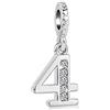 FGT Ciondolo in argento con numero 0, 1, 2, 3, 4, 5, 6, 7, 8, 9, compatibile con braccialetti Pandora, per Natale, anniversario, compleanno, regalo per donne, figlia, sorella, amica, One Size, Metallo