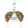 FGT Ciondolo a forma di girasole per bracciali, collane e ciondoli apribili You are My Sunshine Regalo per amore, famiglia, donne, sorella, figlia, Zirconia cubica, Nessuna pietra preziosa