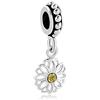 LSxAB Dangle Daisy Charms Compatible with Pandora Bracelets