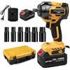 YUMILI Avvitatore a Percussione 650Nm, Avvitatore a Impulsi ad Alta Coppia 21V, Avvitatore a Impulsi Elettrico Brushless da 1/2 Pollice con 2 Batterie da 4,0Ah, Luce LED, 6 Prese per Casa, Auto, Cambio Gomme