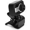 Elprico Webcam USB, Videocamera HD Girevole a 360° per Computer con Microfono Integrato e Luci LED per Videochiamate, Conferenze, Skype, MSN, Yahoo, Videocamera per Laptop 1080P