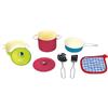 JugaToys - Set di utensili da cucina in metallo colorato con accessori - Set di 8 pezzi - Pentole, padelle e utensili da cucina per bambini e ragazze a partire da 3 anni