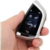 Luqeeg Smart Remote Car Key Portachiavi intelligente con schermo LCD Portachiavi Keyless Entry Auto Lock Sostituzione universale del portachiavi dell'auto per l'auto One Click Start (D'argento)