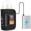 Goshyda Scaldabiberon per il Latte, Borsa Riscaldante per Biberon per Auto Alimentata Tramite USB Scaldabiberon da Viaggio con Controllo della Temperatura e Display LCD, Riscaldamento Uniforme per Interni, Es