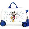 JOUMMA BAGS Mickey Best Friends Trolley Cavalcabile Abs 4 Ruote 45 Cm Bianco