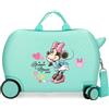 JOUMMA BAGS Minnie Imagine Trolley Cavalcabile Abs 4 Ruote 45 Cm Verde Acqua