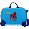 JOUMMA BAGS Spiderman Vigilant Trolley Cavalcabile Abs 4 Ruote 45 Cm Azzurro