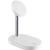 Cellularline MAG DUO Stazione di Ricarica Wireless 2in1 con Qi2, 15W per Smartphone e Auricolari, Adattatore Magnetico Incluso, Ricarica Sicura Verticale e Orizzontale