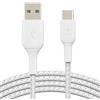 Belkin Boost Charge Cavo USB-C Intrecciato (Cavo da USB-C a USB-A, Cavo USB Type-C per Samsung, Pixel, iPad Pro, Nintendo Switch e altri), 1 m, Bianco