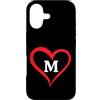 Just Letter Designs Custodia per iPhone 17 Cuore con lettera m